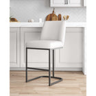 Manhattan Comfort Serena 17.71" Modern Leatherette Upholstered Counter Stool - White-Frame Made of Metal with Matte Black Finish