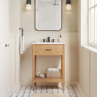 Modway Zaire 24" Bathroom Vanity - Natural/White-Metal Handle Pull