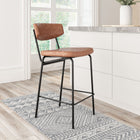 Zuo Charon Counter Stool - Vintage Brown - Set of 2-Dimensions: 22.4" L x 18.5" W x 36.2" H