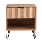 Manhattan Comfort DUMBO 20.07" Modern 1-Drawer Nightstand - Golden Brown-Modern-Contemporary with a taste of Glam - Nightstand for Bedroom and Living Room Use