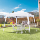 Outsunny 8 ft W x 8 ft L Pop Up Canopy Foldable Outdoor Canopy Tent with Bag - White-Adjustable legs for different needs and preferences