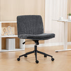 HOMCOM Criss Cross Armless Wide Office Chair with Wheels - Grey-Adjustable height and gentle tilting function help you find your personal comfort