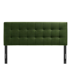 Modway Lily Stain-Resistant Performance Velvet King Size Headboard - Moss Green-Padded Construction