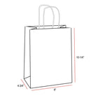 Eddie's 100% Recycled Kraft Shopper Paper Bag - 8" L x 4-3/4" W x 10-1/4" D - Aqua Teal - 250 Pack-Aqua Teal
