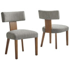 Modway Nalani Fabric Upholstered Dining Chairs - Heathered Weave Wheat/Deep Brown - 2 Pack-Dining Chair Set