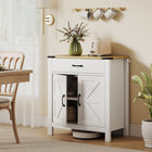 HOMCOM 30.5" L Sideboard Buffet Cabinet - White-Fits dining room, kitchen, living room, and entryway uses as a coffee bar, sideboard, or storage cabinet 