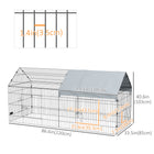 PawHut 87" Small Animal Cage with Roof - Grey-Ground nails to fix the cage ensure the pet's safety and prevent escape 