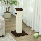 PawHut 32" Cat Scratching Post with Sisal Teasing Ball - Brown-Colour: Brown 
