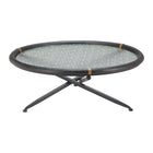 Zuo Aneis Coffee Table - Black-Tempered Rippled Glass round shape tabletop