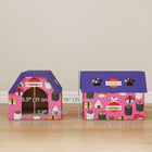 PawHut 2-in-1 Cat Scratcher House with Scratching Pad and Grass - Pink-Adorable themed design brightens your home and delights your cat 