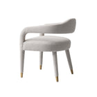 Manhattan Comfort Aspen 23.2" Mid-Century Modern Tweed Upholstered Dining Armchair - Silver Lining-Delivered to you Fully Assembled! No Assembly Required