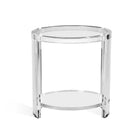 Plata Import Justin 22"W Round Acrylic Side Table - Clear-Handcrafted of acrylic and glass