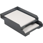 JAM Paper Stackable Paper Organizer Tray - Grey-Quantity: 1 Stack-able Tray per Pack | Can be stacked to maximize space & keep your desk organized