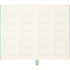 Moleskine 2025-2026 Limited Edition Peanuts Charlie & Lucy 18-Month Hard Cover Weekly Planner - 5" x 8.25" - Reef Blue-Rounded Corners, Elastic Closure And 2 Matching Ribbon Bookmarks