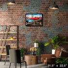 Vintage Route 66 by Michel Fishel - Framed Canvas - 31" x 22"-Museum-quality reproduction with vibrant colors