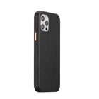 General Supply Goods + Co iPhone 12/12 Pro Vegan Leather Case with Metallic Buttons and MagSafe Compatible - Black-Black