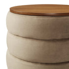 Modway Mezzo Round Performance Velvet Storage Ottoman - Taupe-8