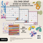 DateWorks 2026 16-Month Family Magnetic Wall Calendar - 12" x 12" - English-300+ stickers including fun kid stickers and functional reminder stickers