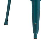 Flash Furniture 30" High Backless Distressed Kelly Blue-Teal Metal Indoor-Outdoor Barstool-Drain Hole in Seat