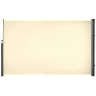 Outsunny Retractable Side Awning with Resistance to UV Rays & Wind - 118" x 71" - Cream White-Flexible side awnings for outdoor and indoor use
