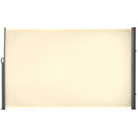 Outsunny Retractable Side Awning with Resistance to UV Rays & Wind - 118" x 71" - Cream White-Flexible side awnings for outdoor and indoor use

