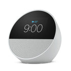 Amazon Echo Spot Smart Alarm Clock (2024) - Glacier White-MEET THE NEW ECHO SPOT - A sleek smart alarm clock with Alexa and big vibrant sound. Ready to help you wake up, wind down, and so much more.