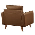 Modway Revive Upholstered Vegan Leather Accent Armchair - Brown-Assembly Required