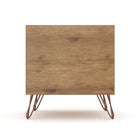 Manhattan Comfort Rockefeller 20.08" Mid-Century Modern 1-Drawer Nightstand - Nature/Rose Pink-10