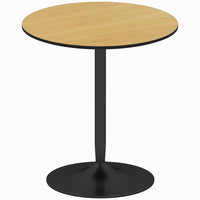 HOMCOM 27.6" Round Dining Table in Wood Veneer - Natural Wood-Solid wood veneer surface for a warm, natural wood-grain look