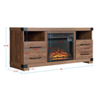 Manhattan Comfort Richmond 60" Modern Fireplace - Black and Brown - Set of 2-Includes: 2 Full Extension Drawers, 2 Open Shelves, and 1 Electric Firebox. Packaging Includes 1 Additional Shelf for Option to Replace Firebox