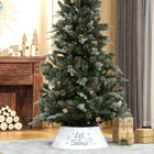HOMCOM 26" Metal Christmas Tree Collar Base Cover - White-Three pieces. Quick to set up and disassemble, saving storage space 