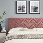 Modway Leah Chevron Tufted Performance Velvet King Platform Bed - Dusty Rose-Wood Slat Support System