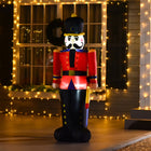 HOMCOM 6' Lit Inflatable Standing Nutcracker Soldier Christmas Yard Decoration-2 built in internal white LED lights 
