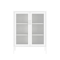 Manhattan Comfort Amelia 31.5" Modern Accent Cabinet - White-Modern Metal Accent Cabinet Perfect for Storage and Organization
