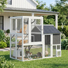 PawHut Catio Outdoor Cat Enclosure - 63" L - 4-Way Door-Its 4-way locking cat door provides flexible control over your pet's access
