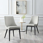 Modway Viscount Performance Velvet Dining Chair - Light Grey-Black Rubberwood Legs
