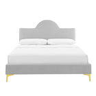 Modway Sunny Performance Velvet Full Bed - Light Grey-Assembly Required