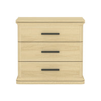 Manhattan Comfort Clifford Traditional 3-Drawer Nightstand - Natural Oak-Wood Grain Laminate Finish: Warm, natural wood look with a durable, easy-to-clean surface