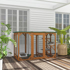PawHut 71" L Catio Outdoor Cat Enclosure - Orange-Stable wooden frame structure for a protected space 