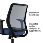 Staples Essentials Mesh Back Fabric Task Chair - Blue-Weight capacity rated up to 275 lbs.