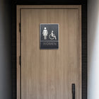 Futech Woman and Handicap with Braille Washroom Sign- Grey - 2 Pack-Adhesive Application included to mount