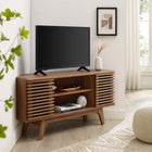 Modway Render 46" Corner TV Stand - Walnut-Smooth Wood Grain Laminate