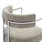 Modway Huron Curved Back Fabric and Metal Dining Accent Chair - Silver/Wheat-10