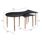 Zuo Norden Coffee Table - Black/Bronze - Set of 2-3 year limited warranty