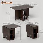 HOMCOM Drop Leaf Folding Dining Table with Drawer & Storage Shelves for 4-6 - Dark Brown-Length adjustability can make space for activities like homework, crafts, or games