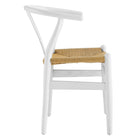 Modway Amish Dining Wood Armchair - White-Y-Shaped Cutaway Backrest