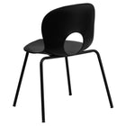 Flash Furniture HERCULES Series Designer Plastic Stack Chair with Black Frame - Black-Ergonomically Contoured Design with Black Plastic Back and Seat