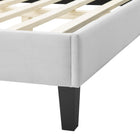 Modway Soleil Performance Velvet Full Bed - Light Grey-Tapered Black Wood Legs