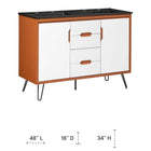 Modway Energize 48" Double Sink Bathroom Vanity - Cherry White/Black-Ceramic Sink Basin with 8" Centerset Holes