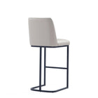 Manhattan Comfort Serena 17.71" Modern Leatherette Upholstered Barstool - Light Grey-Home Assembly Required. All Hardware Included
